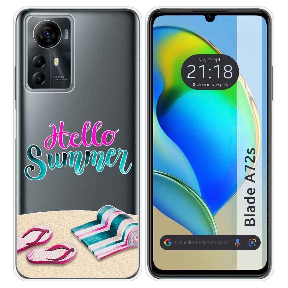 Funda Silicona Transparente para Zte Blade A72s diseño Summer Dibujos