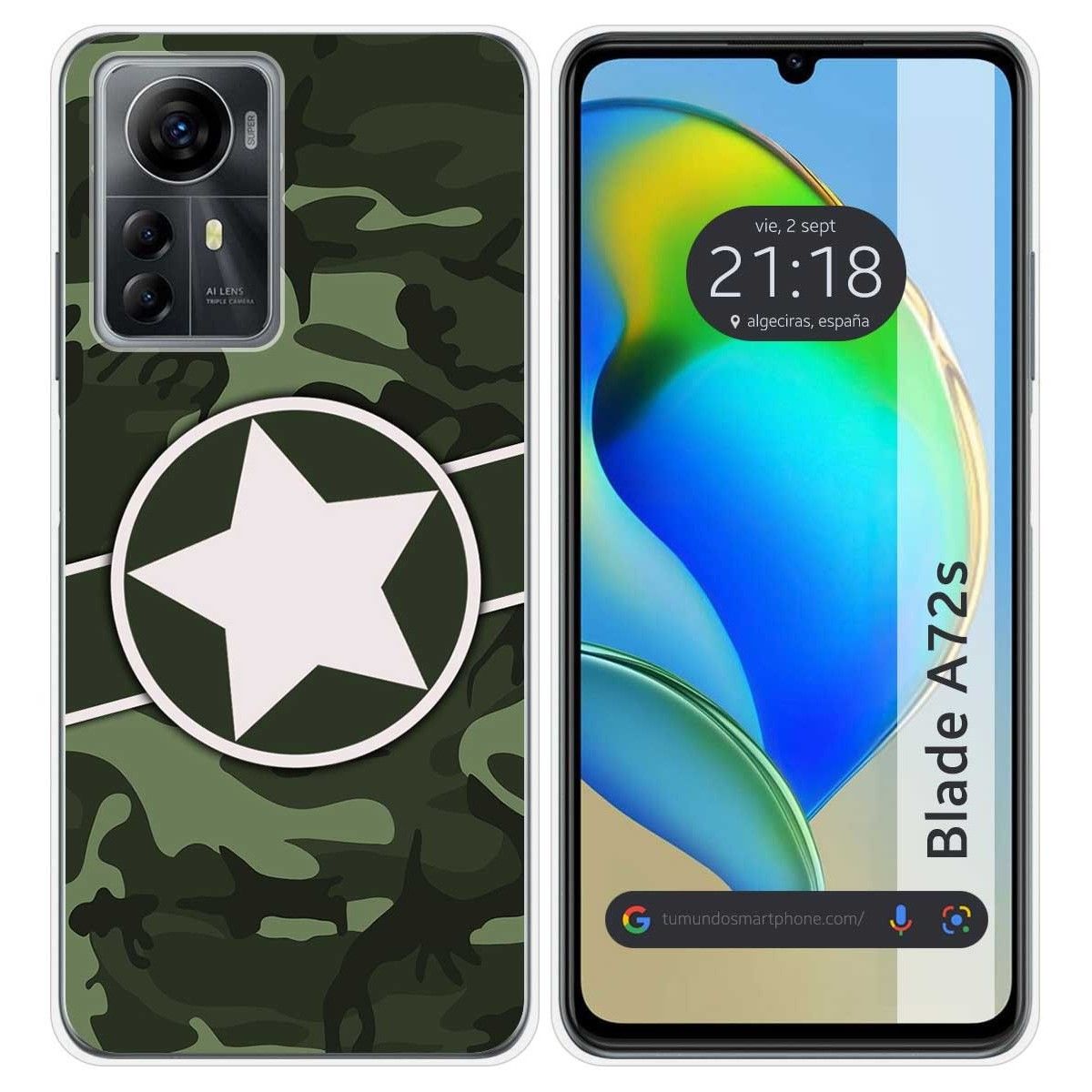 Funda Silicona para Zte Blade A72s diseño Camuflaje 01 Dibujos