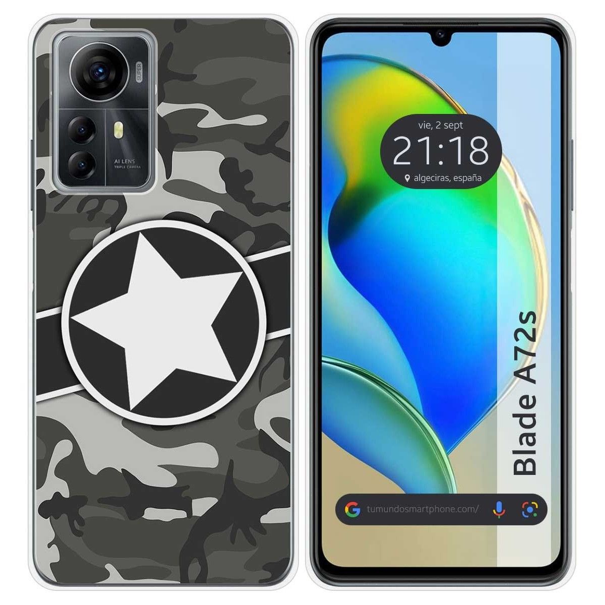 Funda Silicona para Zte Blade A72s diseño Camuflaje 02 Dibujos