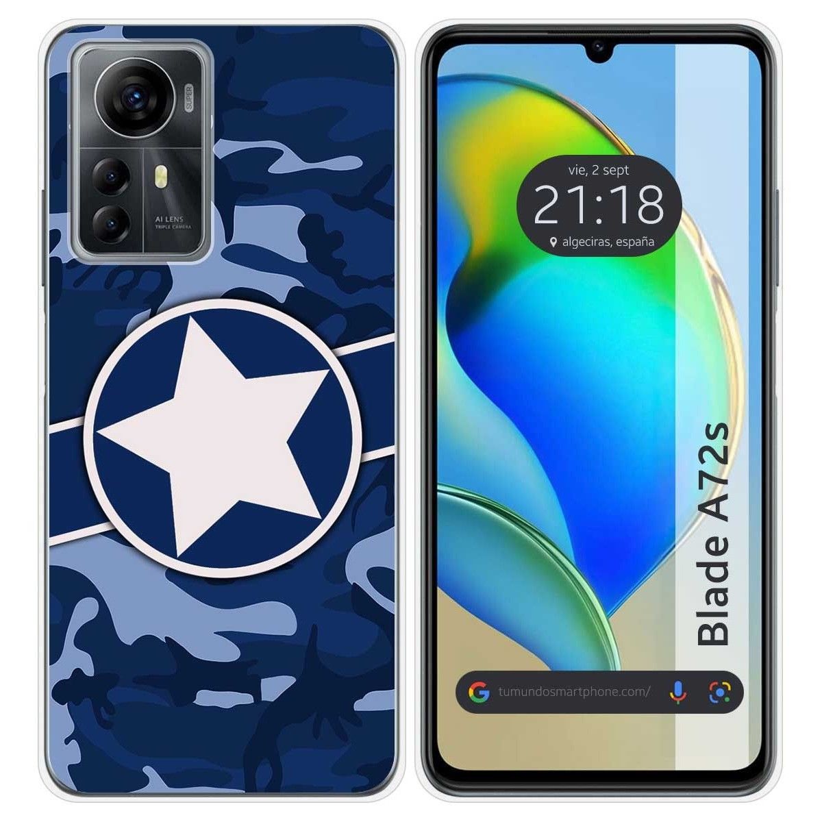 Funda Silicona para Zte Blade A72s diseño Camuflaje 03 Dibujos