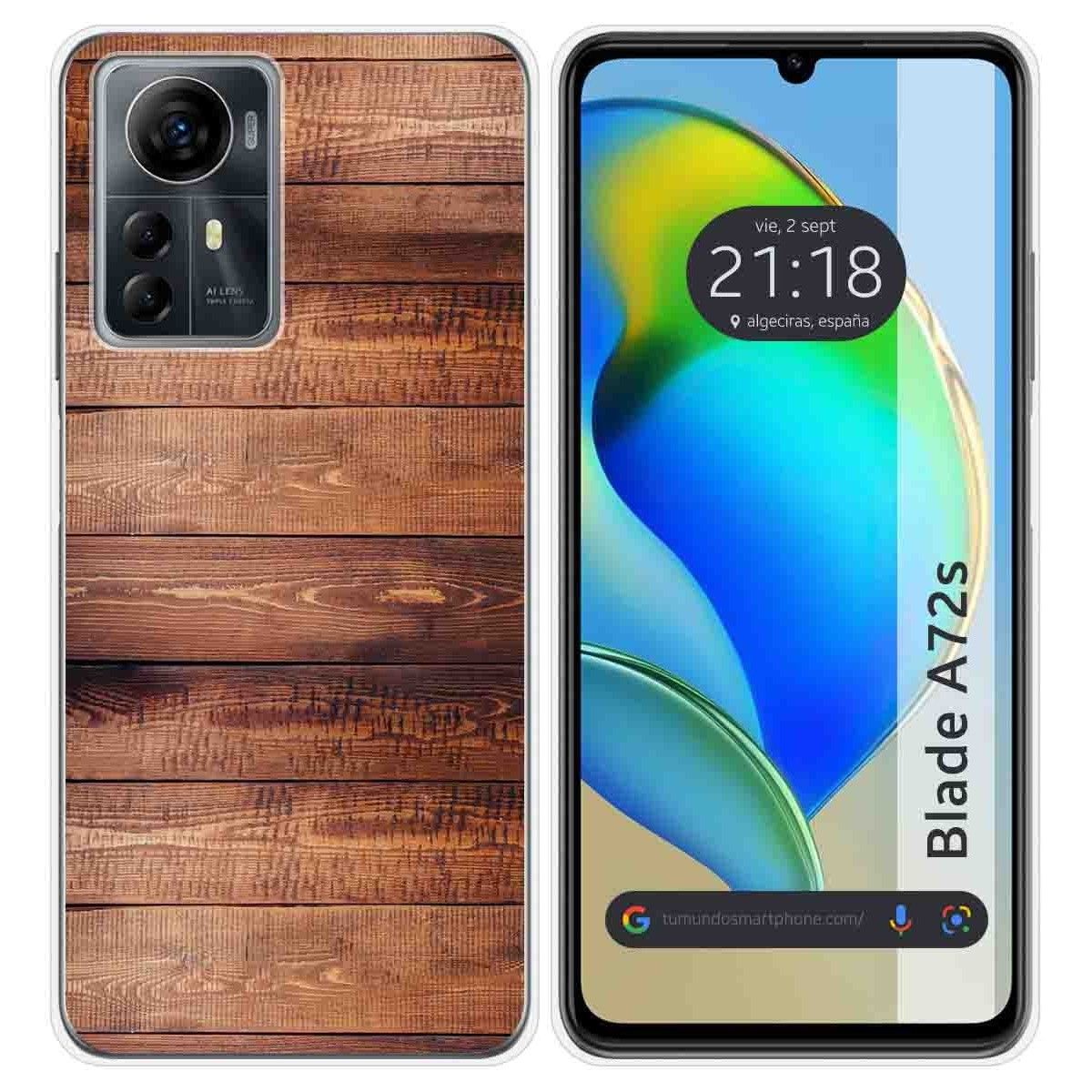 Funda Silicona para Zte Blade A72s diseño Madera 02 Dibujos