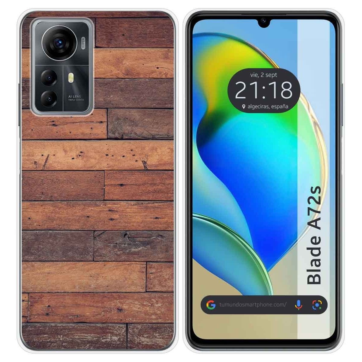 Funda Silicona para Zte Blade A72s diseño Madera 03 Dibujos