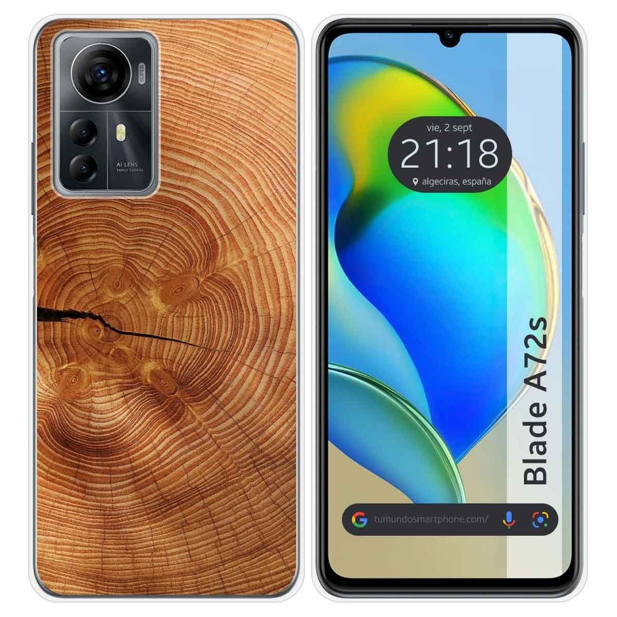 Funda Silicona para Zte Blade A72s diseño Madera 04 Dibujos