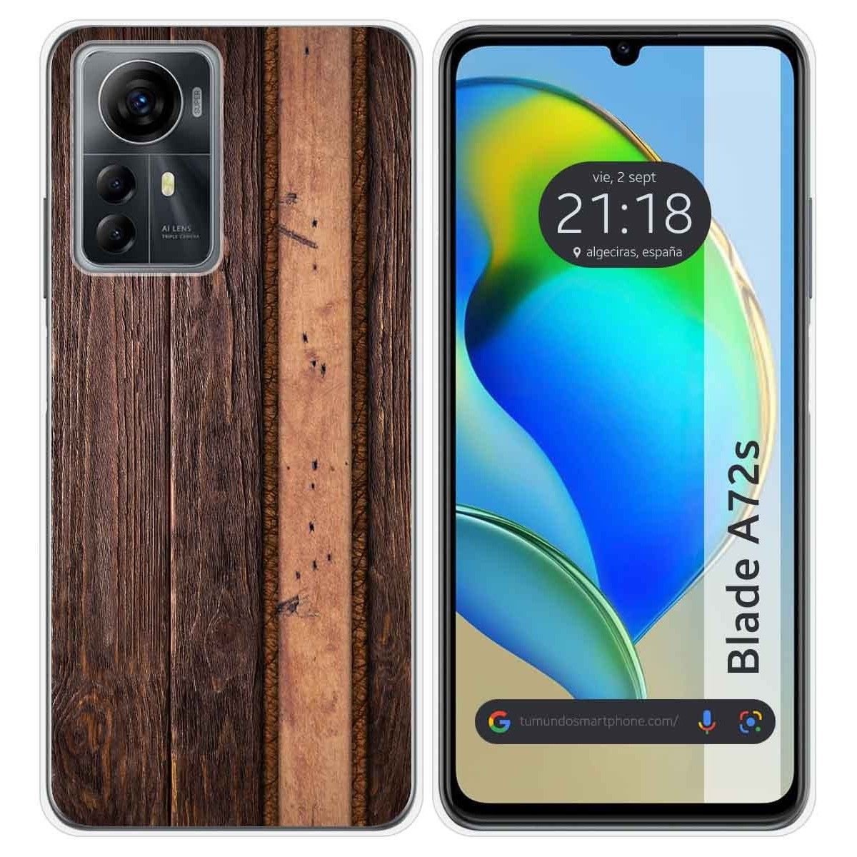 Funda Silicona para Zte Blade A72s diseño Madera 05 Dibujos