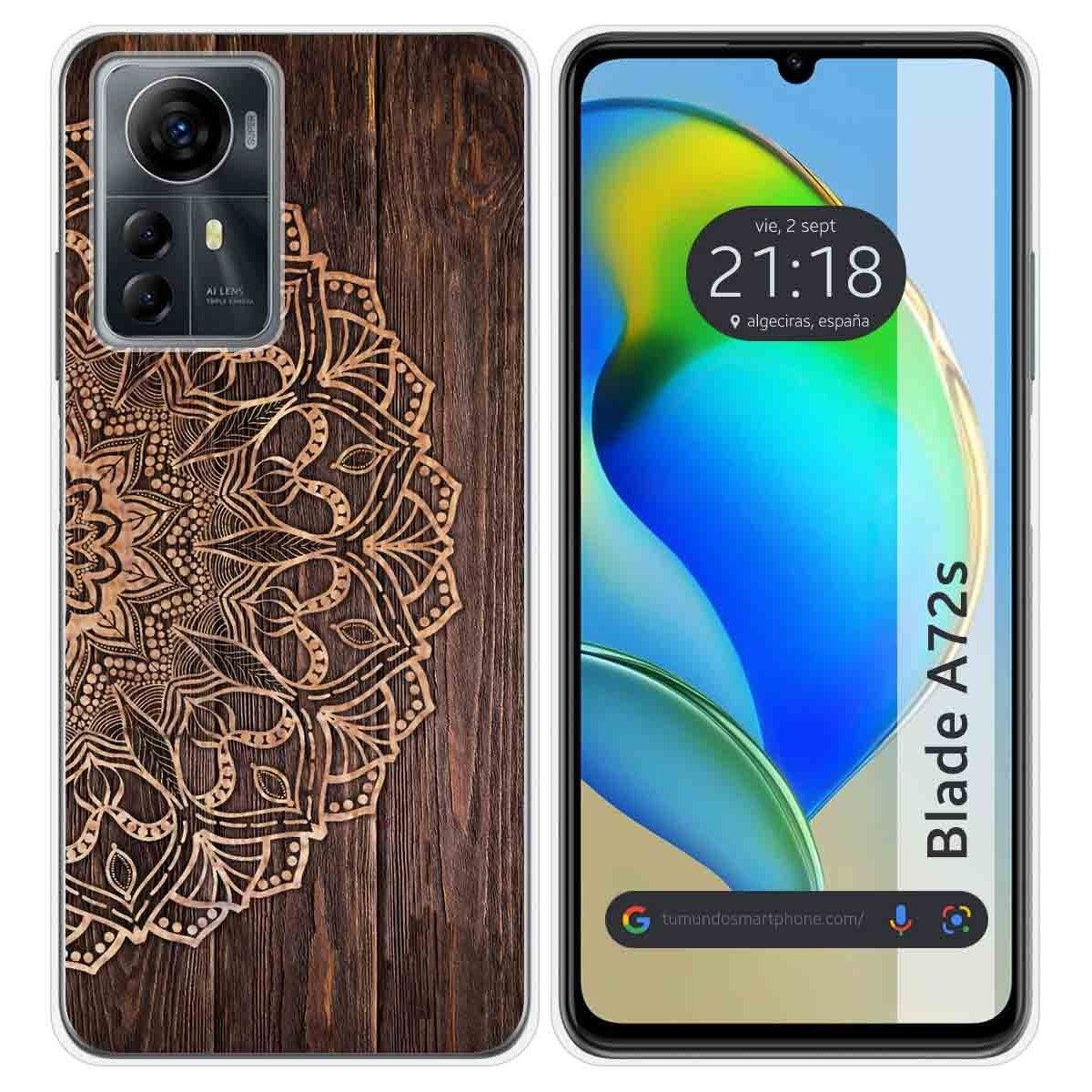 Funda Silicona para Zte Blade A72s diseño Madera 06 Dibujos