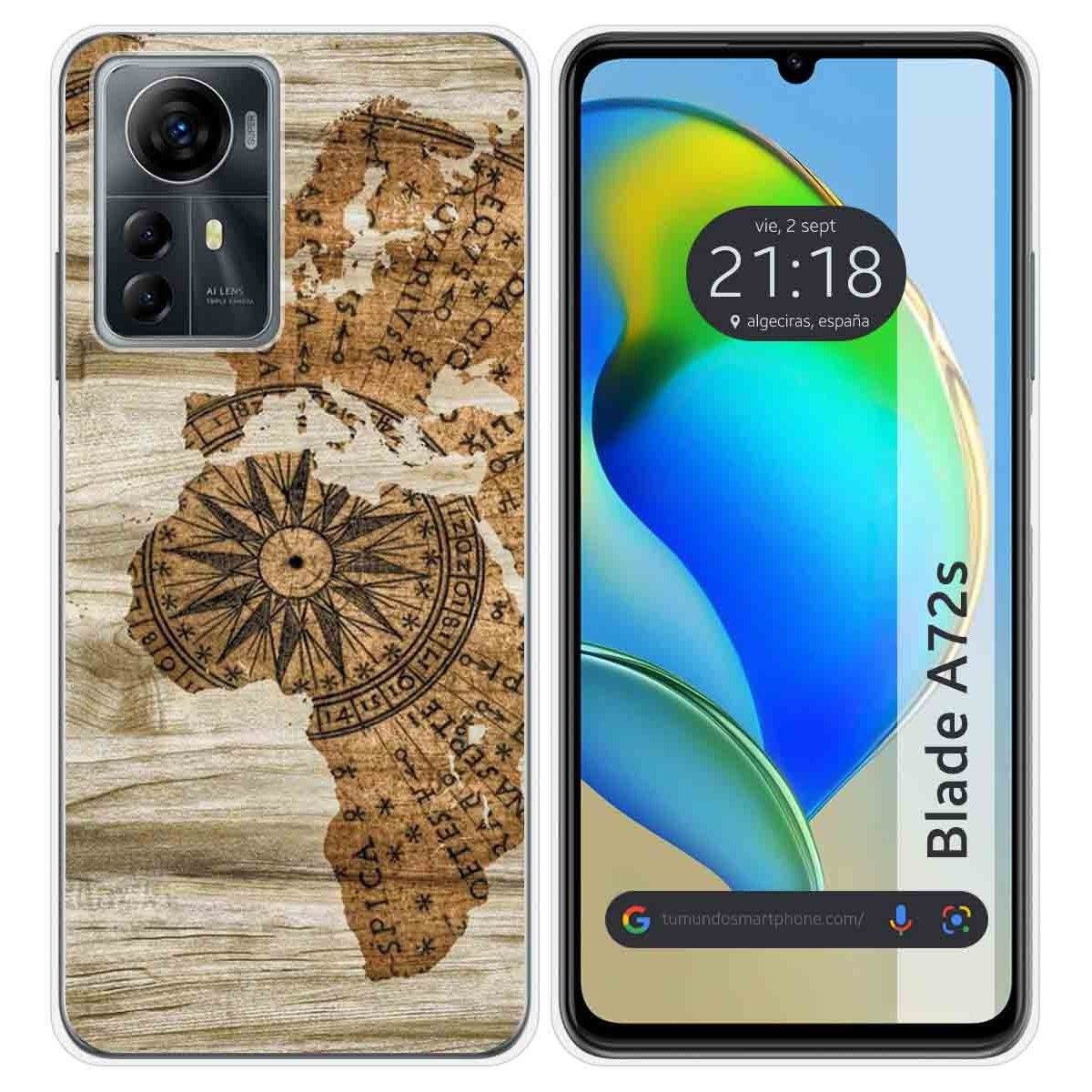 Funda Silicona para Zte Blade A72s diseño Madera 07 Dibujos