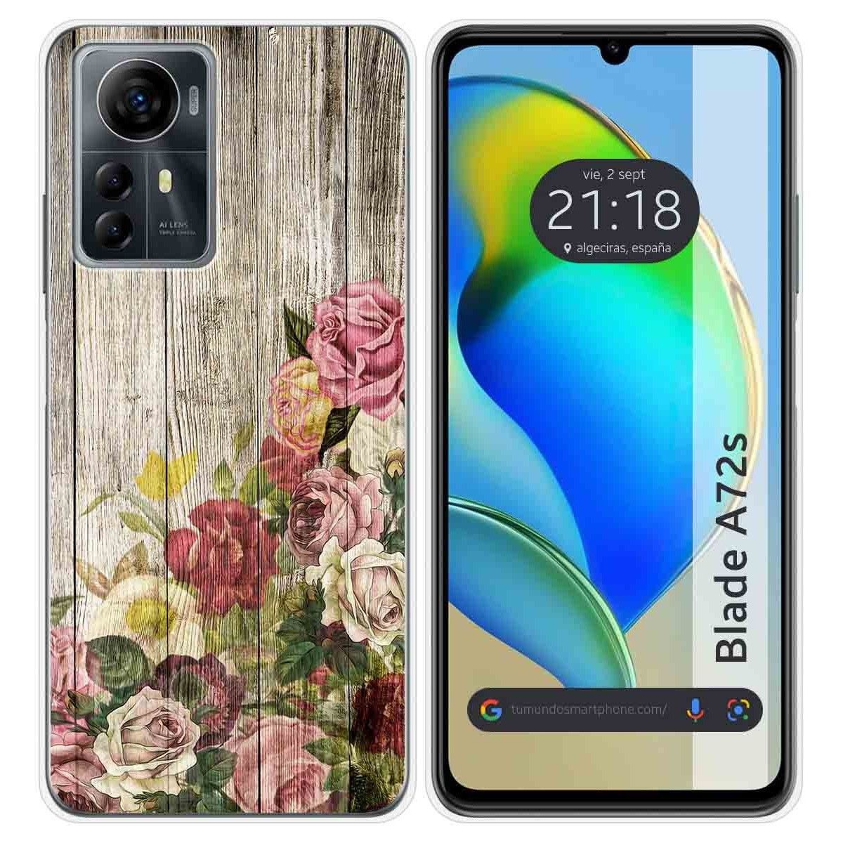 Funda Silicona para Zte Blade A72s diseño Madera 08 Dibujos