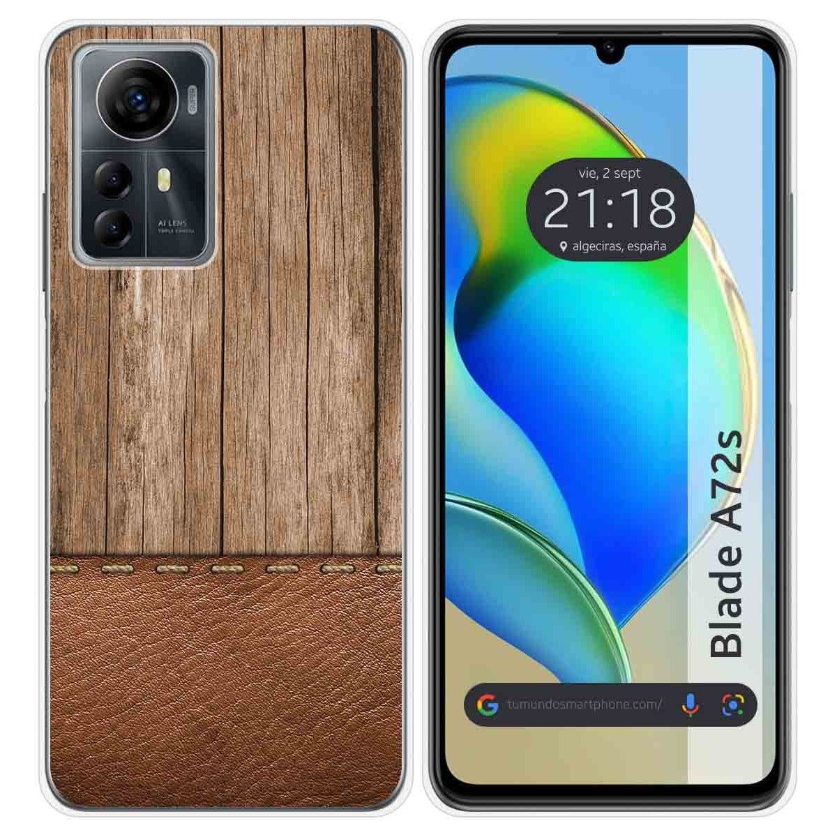 Funda Silicona para Zte Blade A72s diseño Madera 09 Dibujos