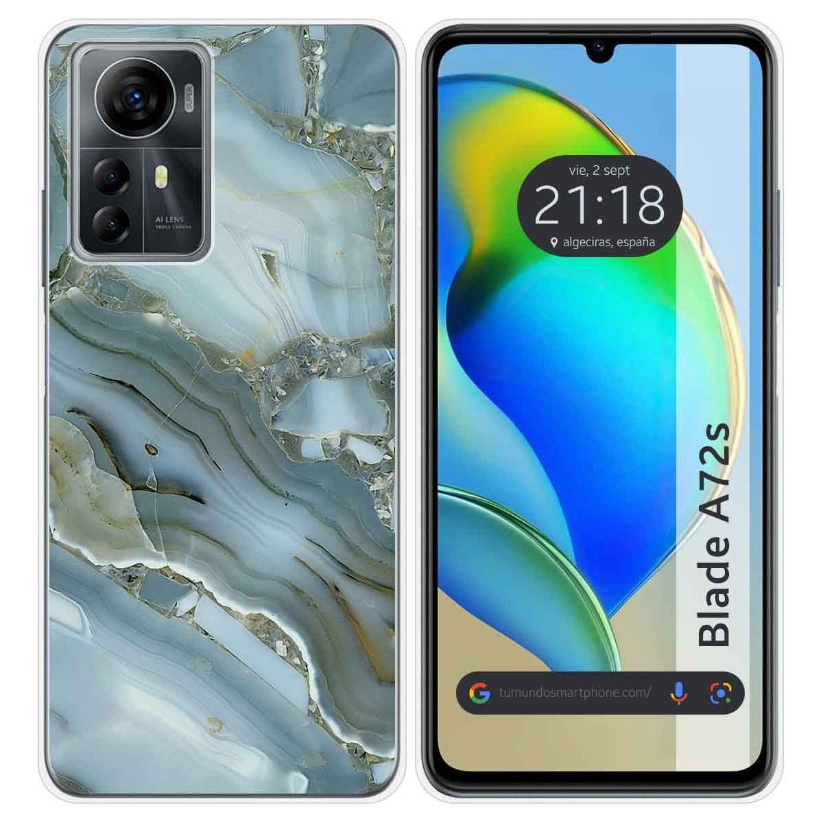 Funda Silicona para Zte Blade A72s diseño Mármol 09 Dibujos