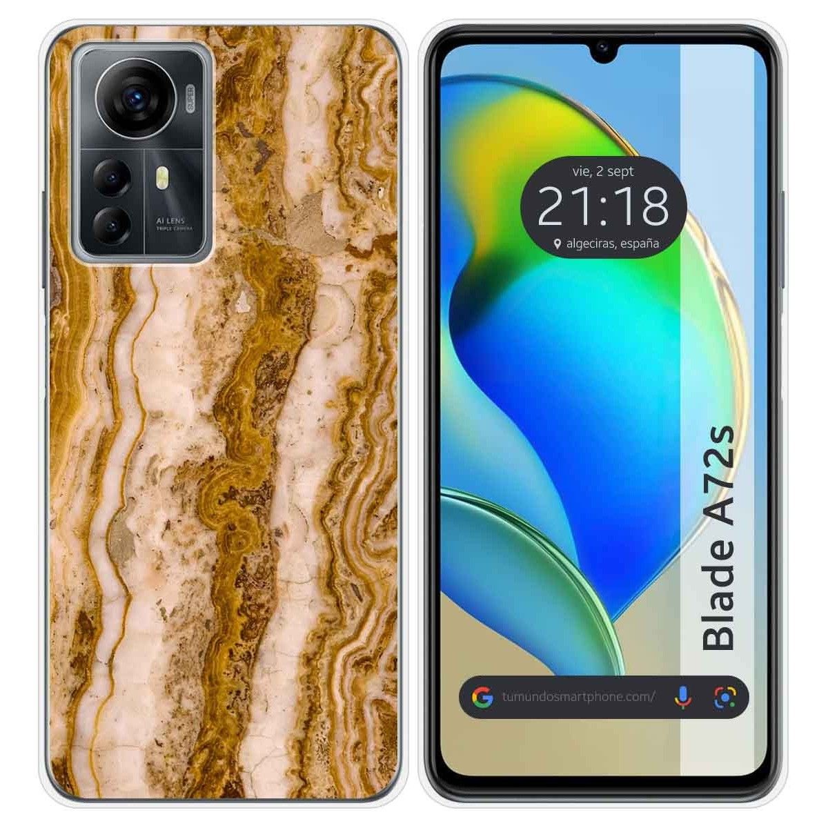 Funda Silicona para Zte Blade A72s diseño Mármol 10 Dibujos