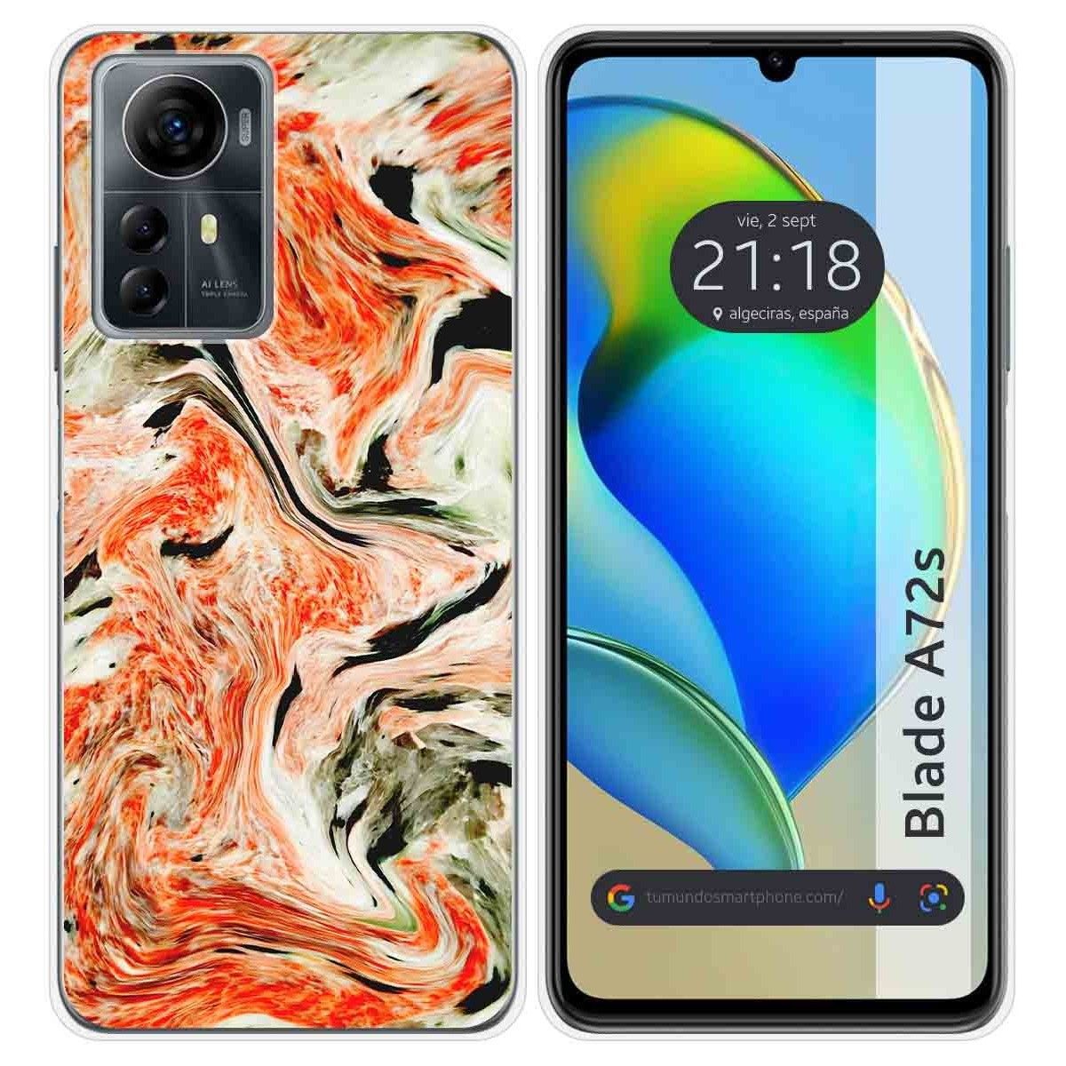 Funda Silicona para Zte Blade A72s diseño Mármol 12 Dibujos