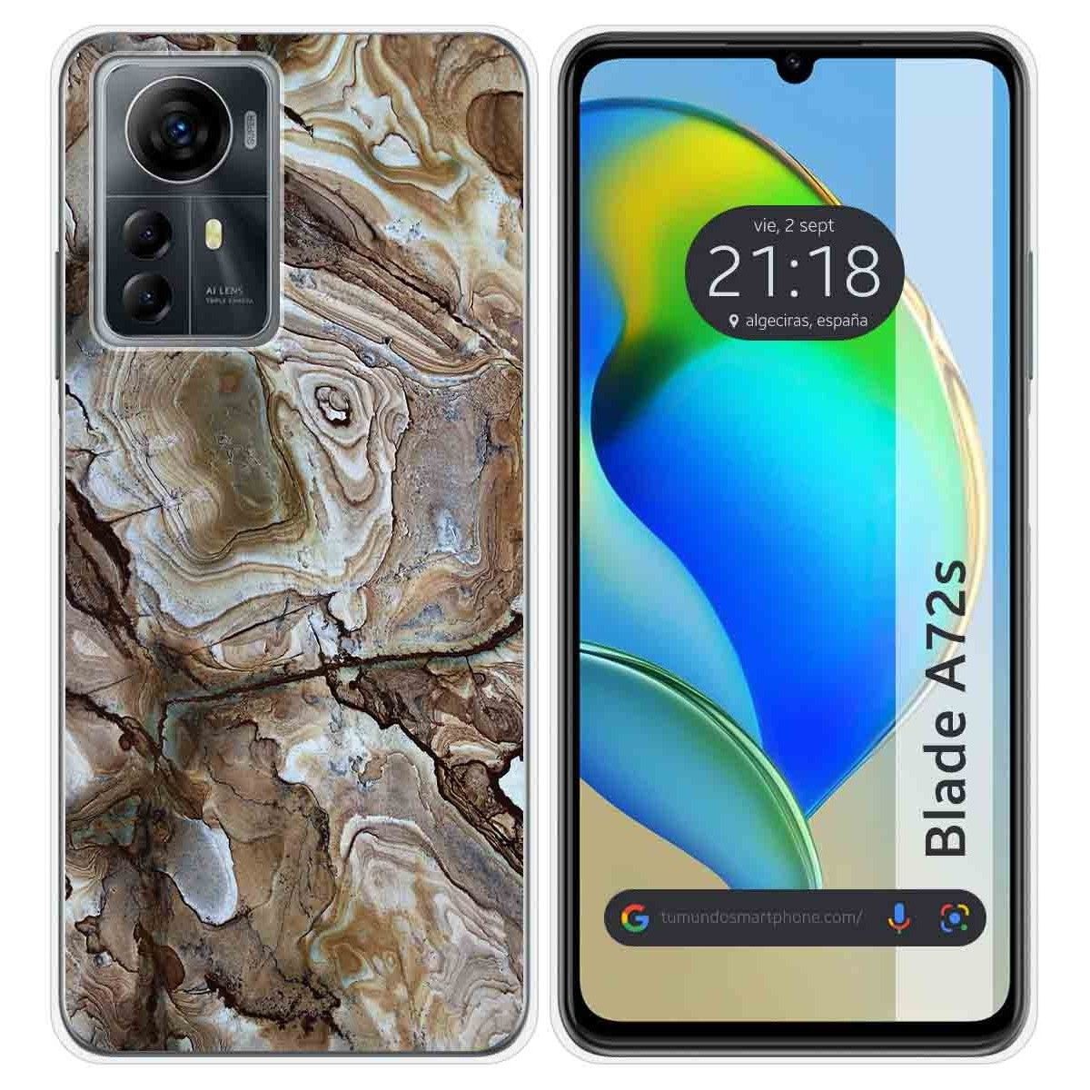 Funda Silicona para Zte Blade A72s diseño Mármol 14 Dibujos