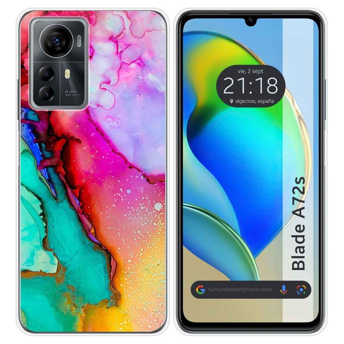 Funda Silicona para Zte Blade A72s diseño Mármol 15 Dibujos