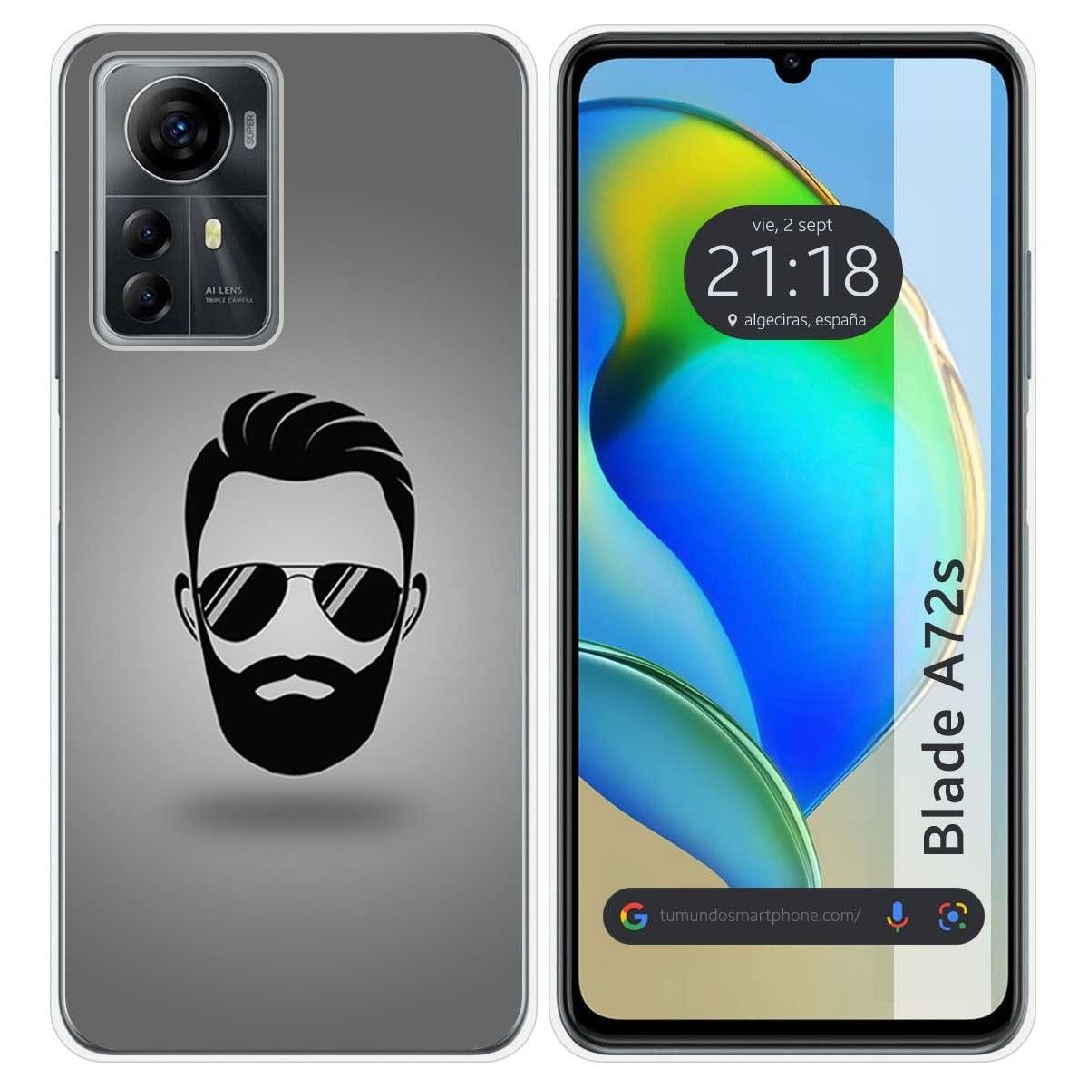 Funda Silicona para Zte Blade A72s diseño Barba Dibujos