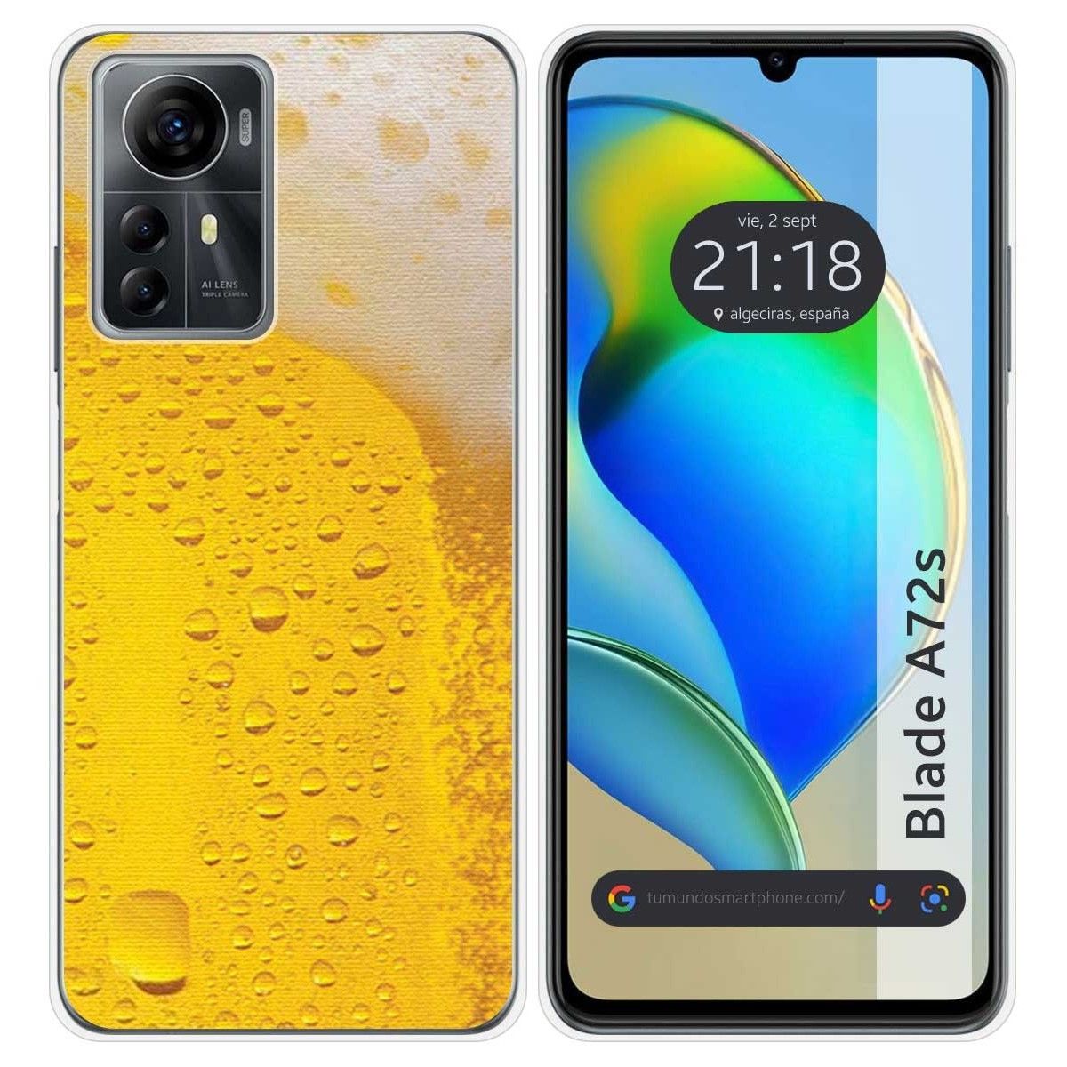 Funda Silicona para Zte Blade A72s diseño Cerveza Dibujos