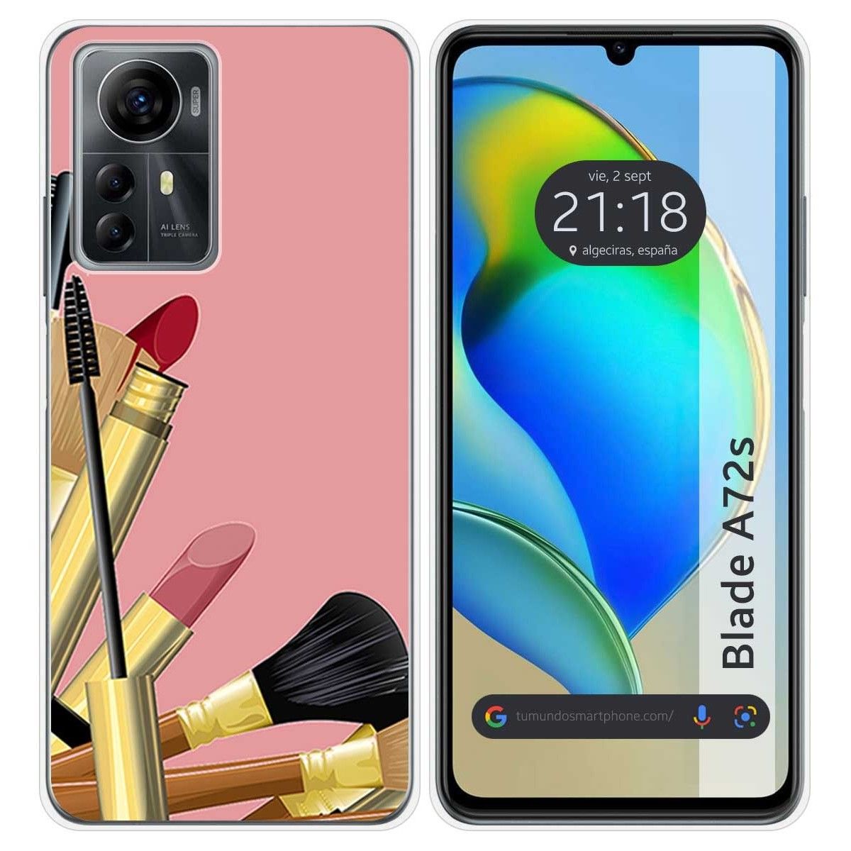 Funda Silicona para Zte Blade A72s diseño Brochas Dibujos