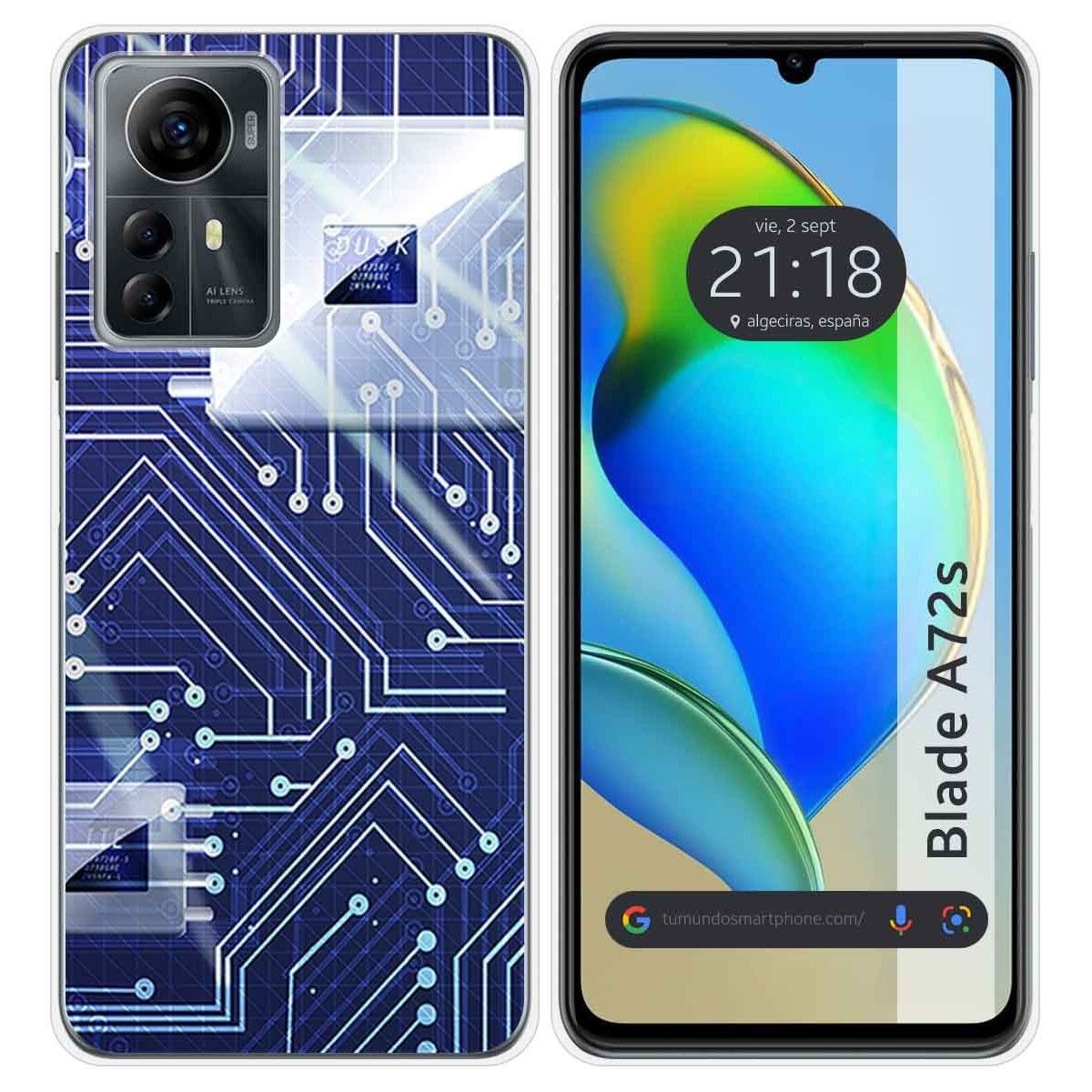 Funda Silicona para Zte Blade A72s diseño Circuito Dibujos