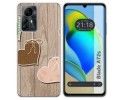 Funda Silicona para Zte Blade A72s diseño Corazones Madera Dibujos