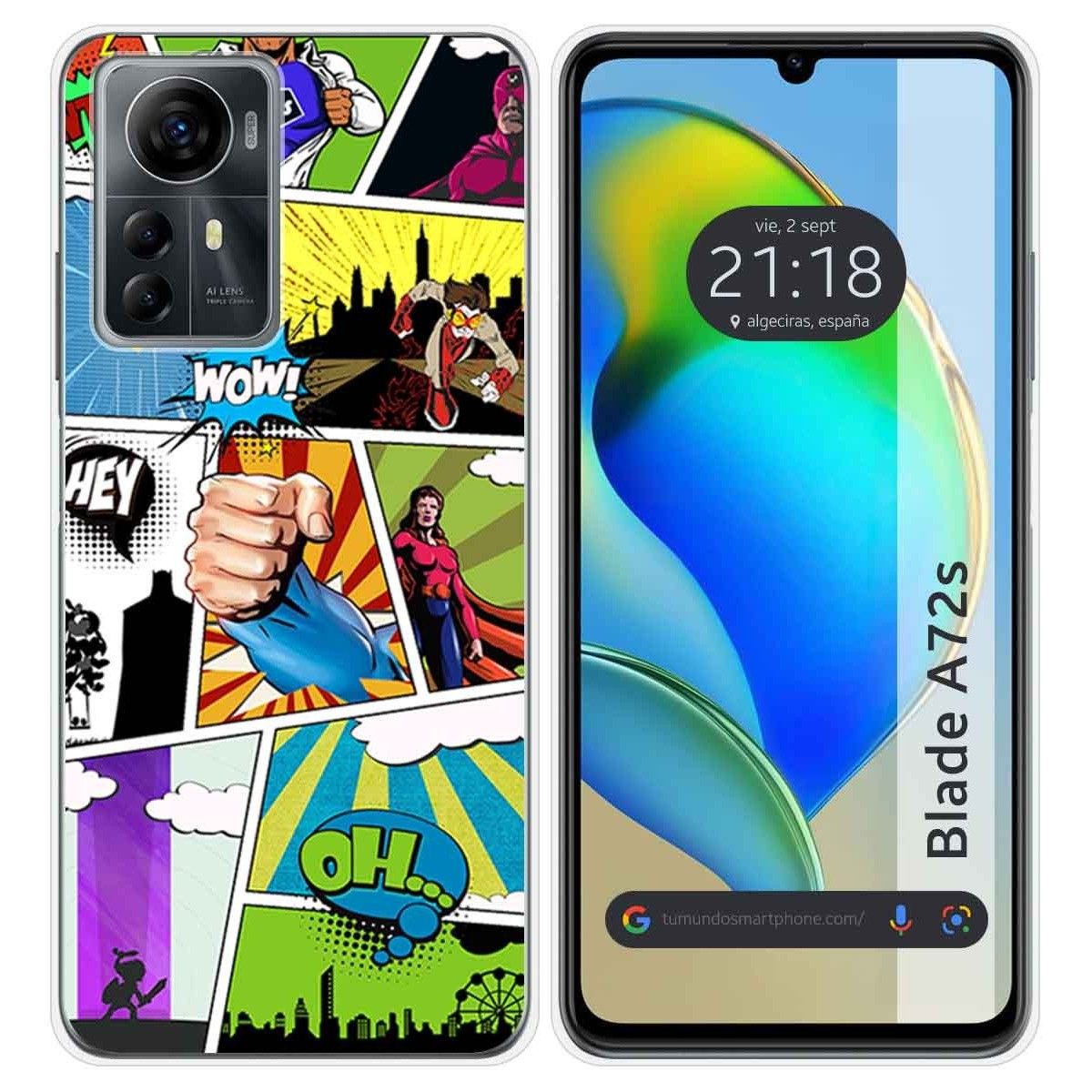 Funda Silicona para Zte Blade A72s diseño Comic Dibujos