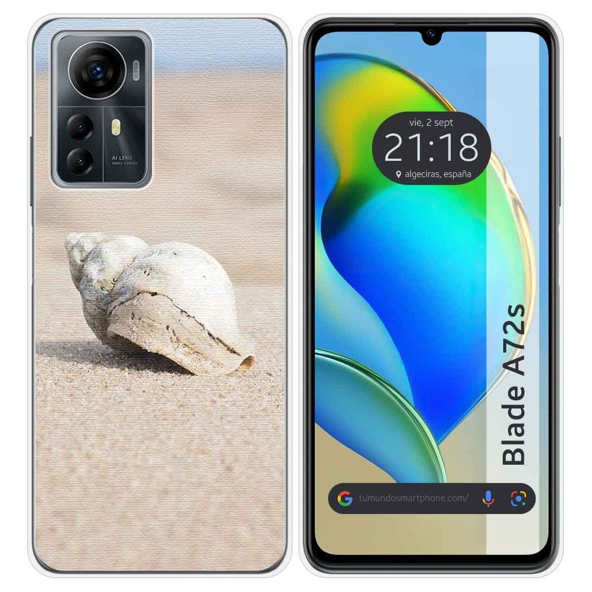 Funda Silicona para Zte Blade A72s diseño Concha Dibujos