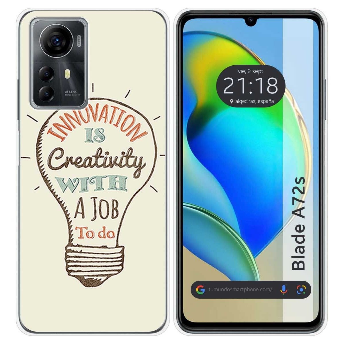 Funda Silicona para Zte Blade A72s diseño Creativity Dibujos