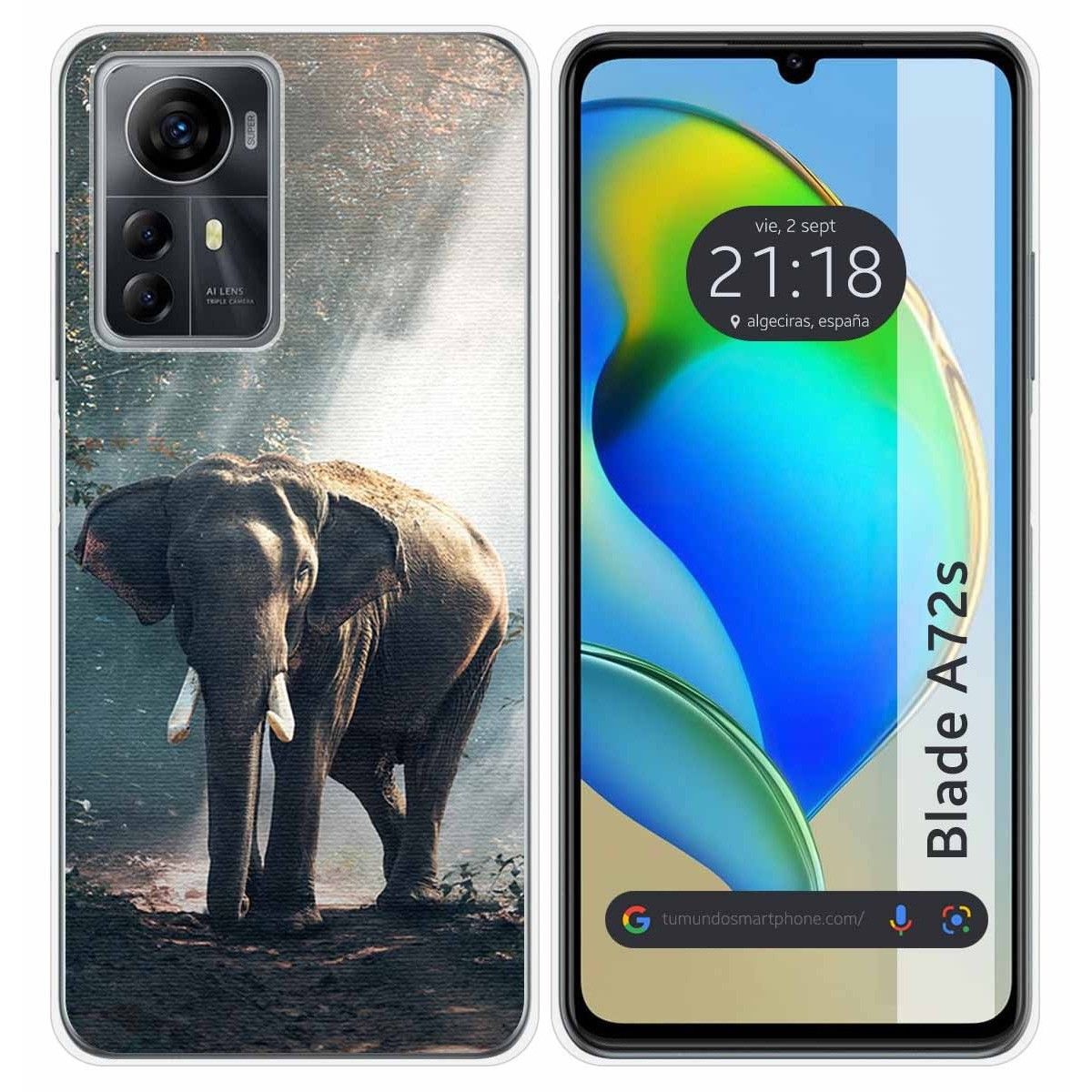 Funda Silicona para Zte Blade A72s diseño Elefante Dibujos
