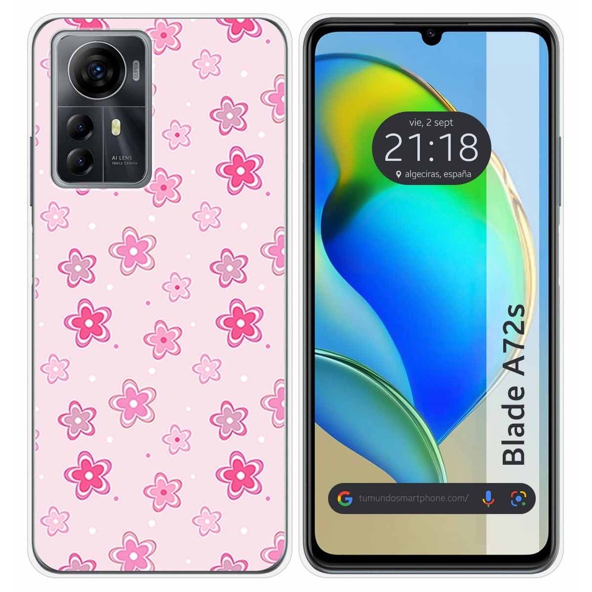 Funda Silicona para Zte Blade A72s diseño Flores Dibujos