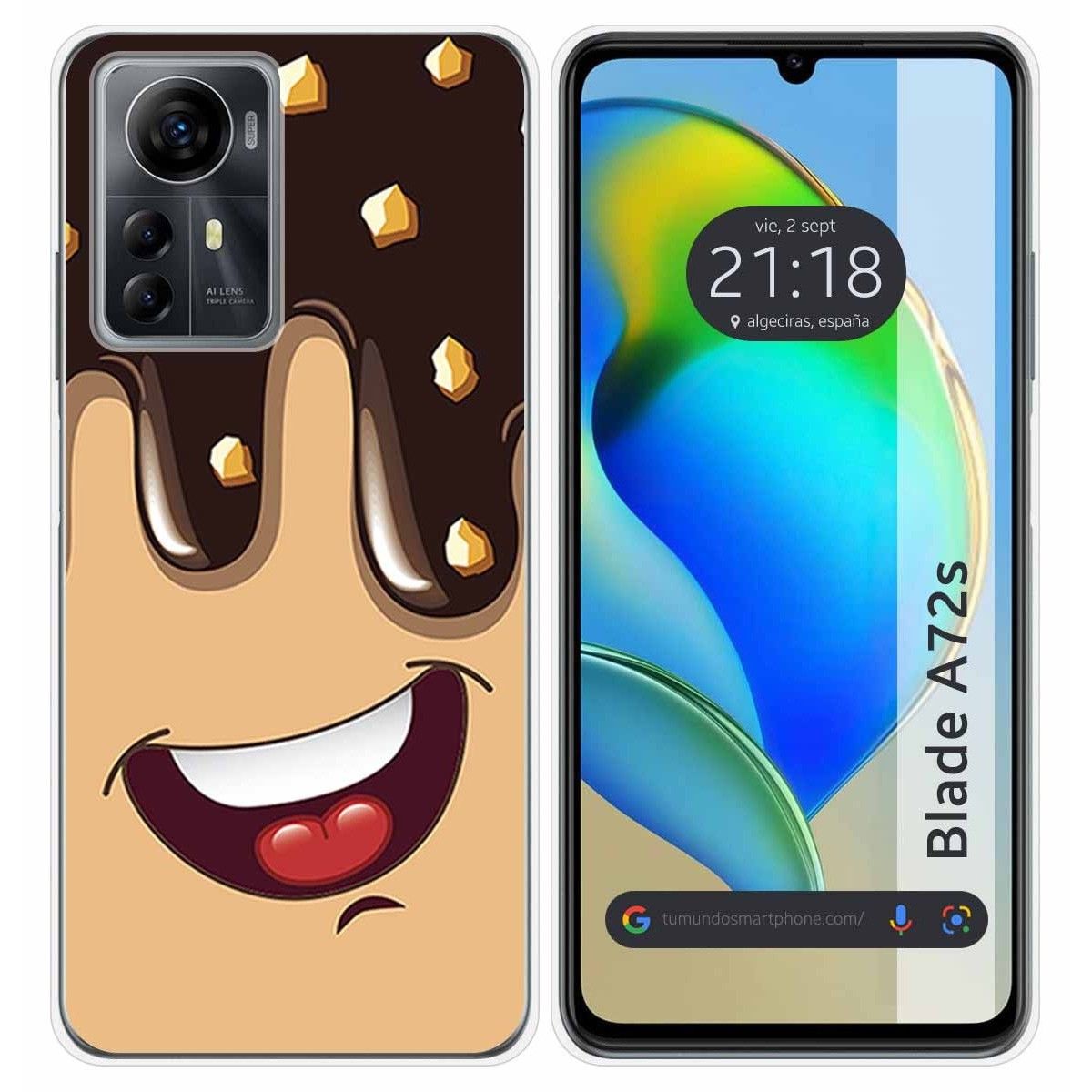 Funda Silicona para Zte Blade A72s diseño Helado Chocolate Dibujos
