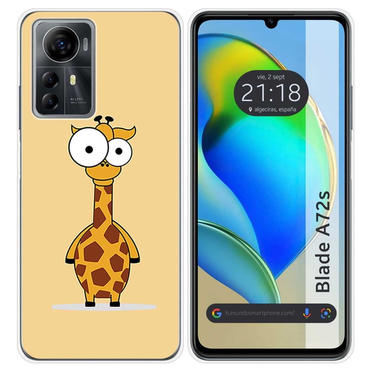 Funda Silicona para Zte Blade A72s diseño Jirafa Dibujos