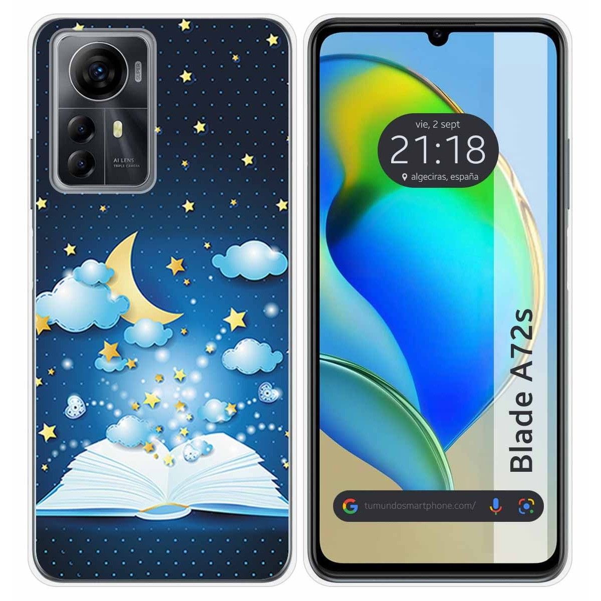 Funda Silicona para Zte Blade A72s diseño Libro Cuentos Dibujos