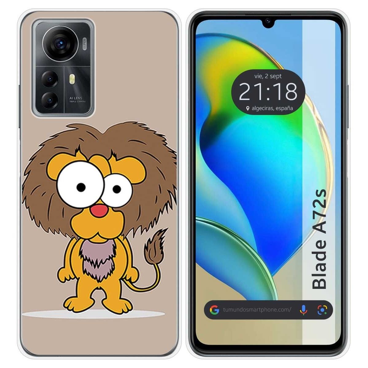 Funda Silicona para Zte Blade A72s diseño Leon Dibujos