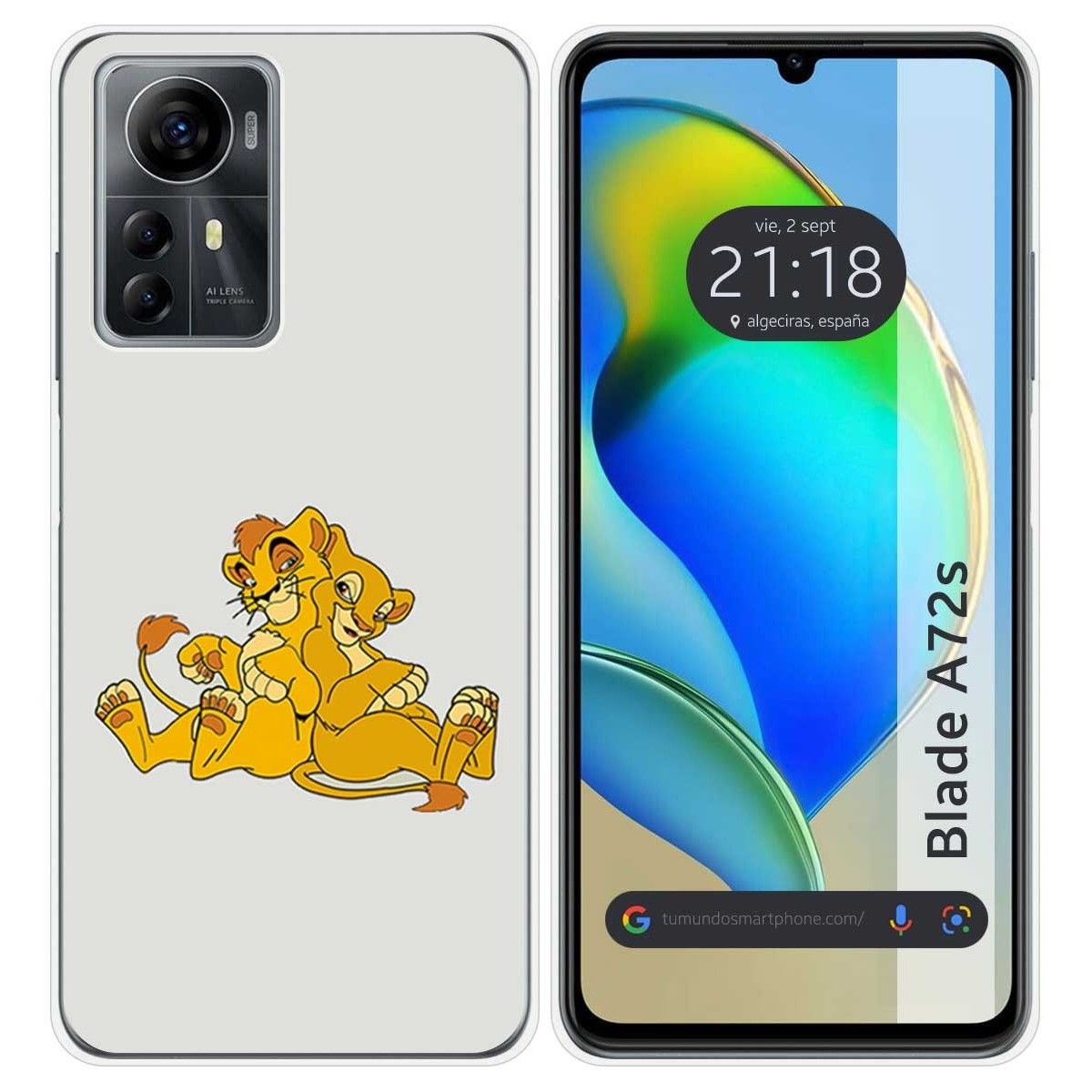 Funda Silicona para Zte Blade A72s diseño Leones Dibujos