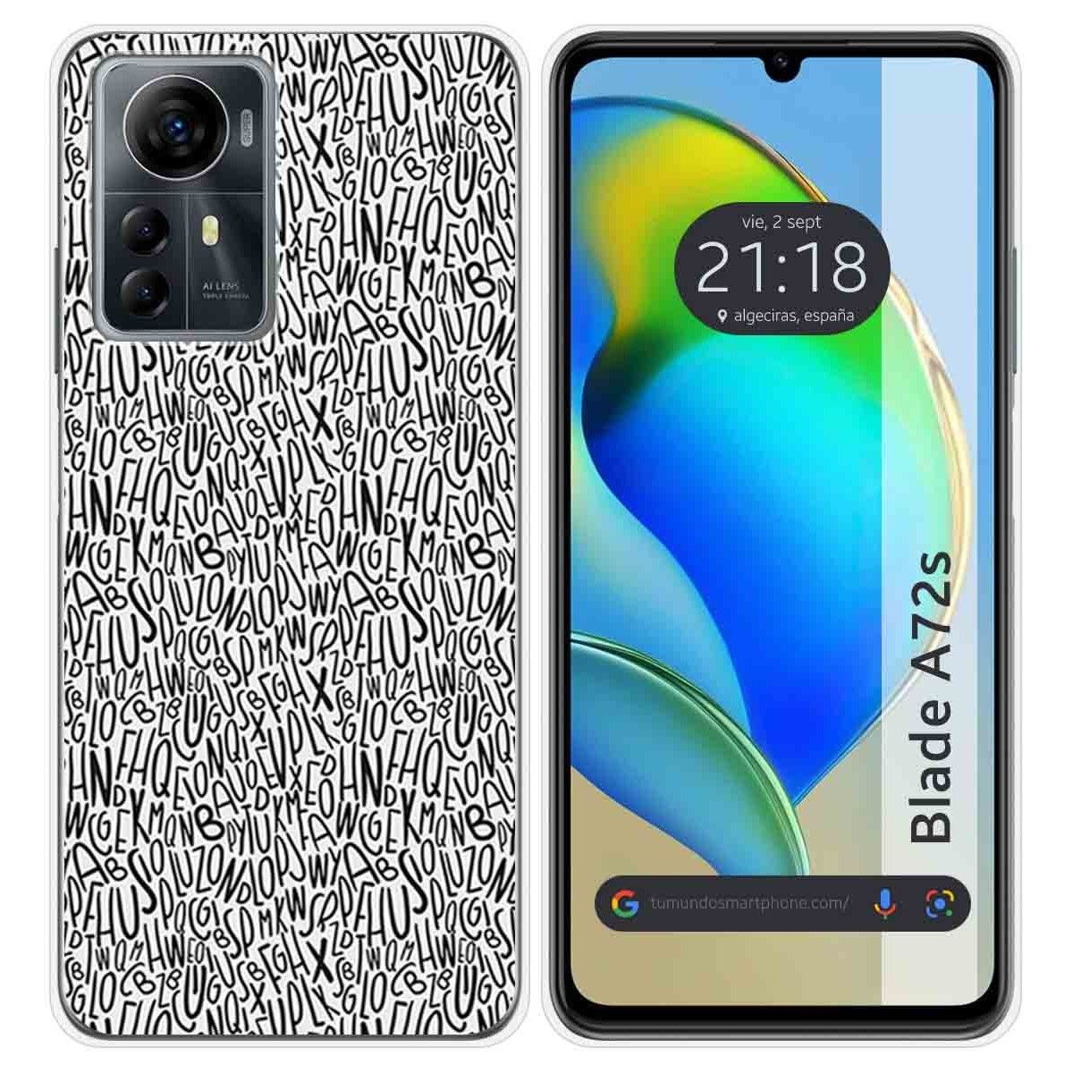 Funda Silicona para Zte Blade A72s diseño Letras Dibujos