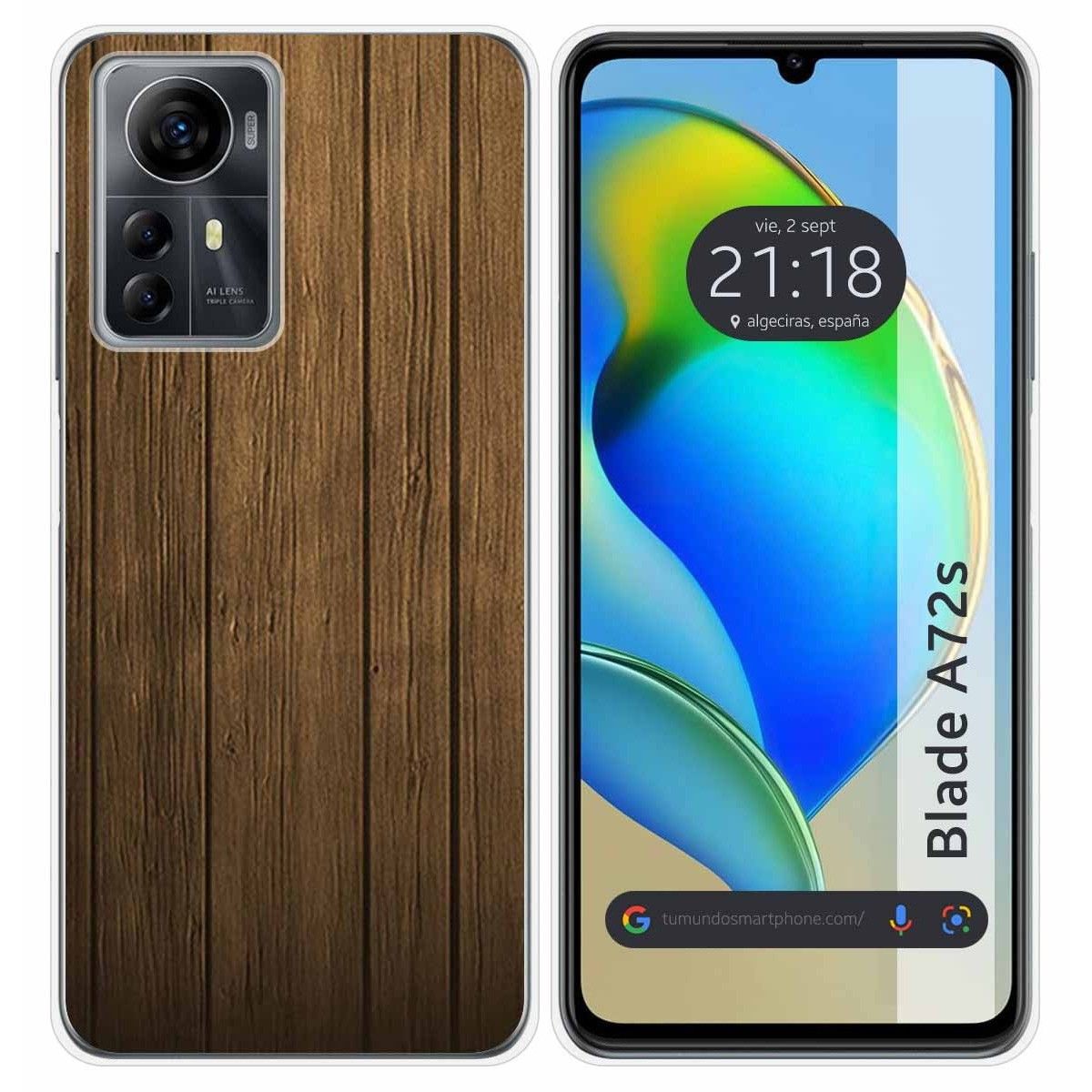 Funda Silicona para Zte Blade A72s diseño Madera Dibujos