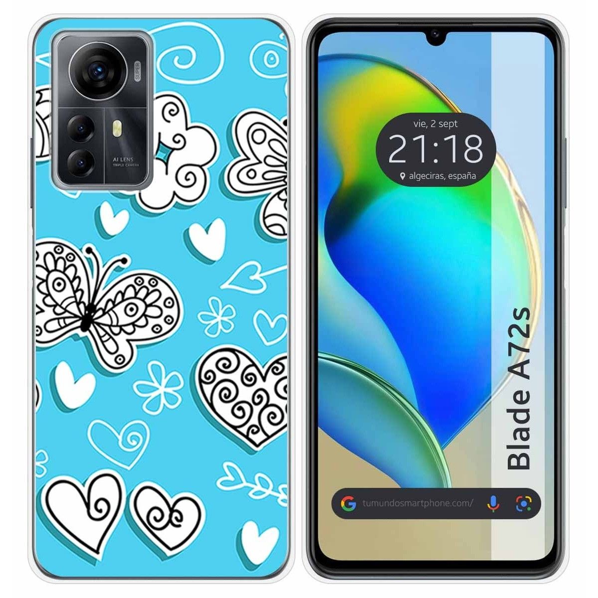 Funda Silicona para Zte Blade A72s diseño Mariposas Dibujos