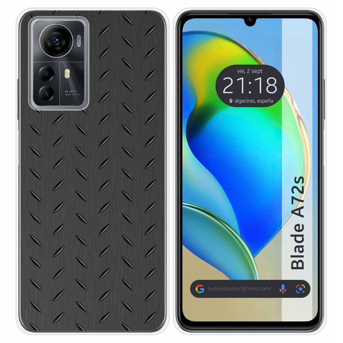 Funda Silicona para Zte Blade A72s diseño Metal Dibujos