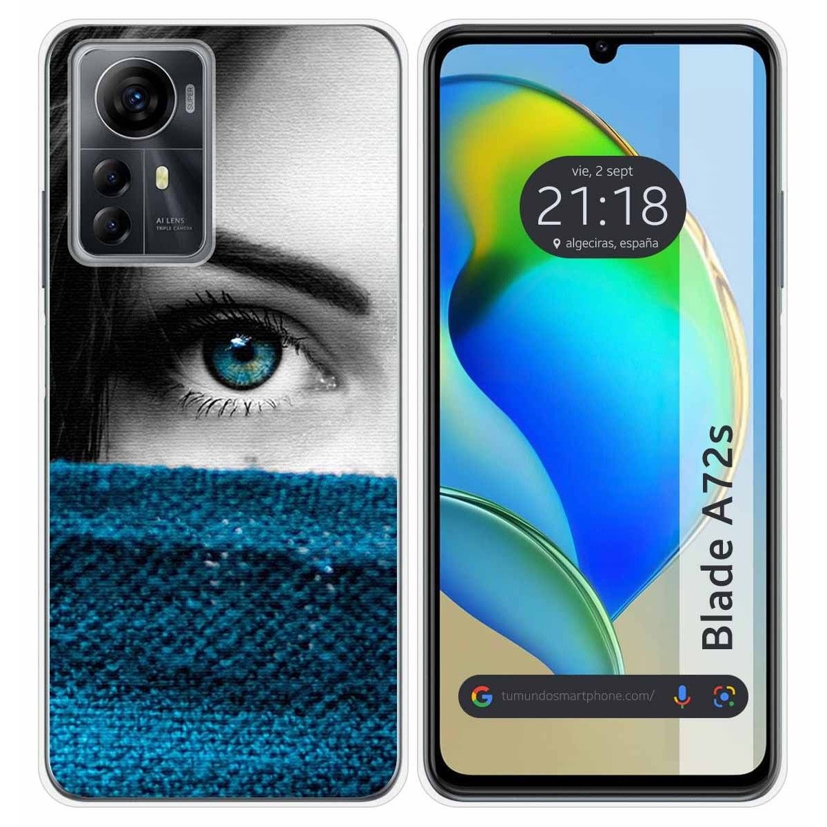 Funda Silicona para Zte Blade A72s diseño Ojo Dibujos