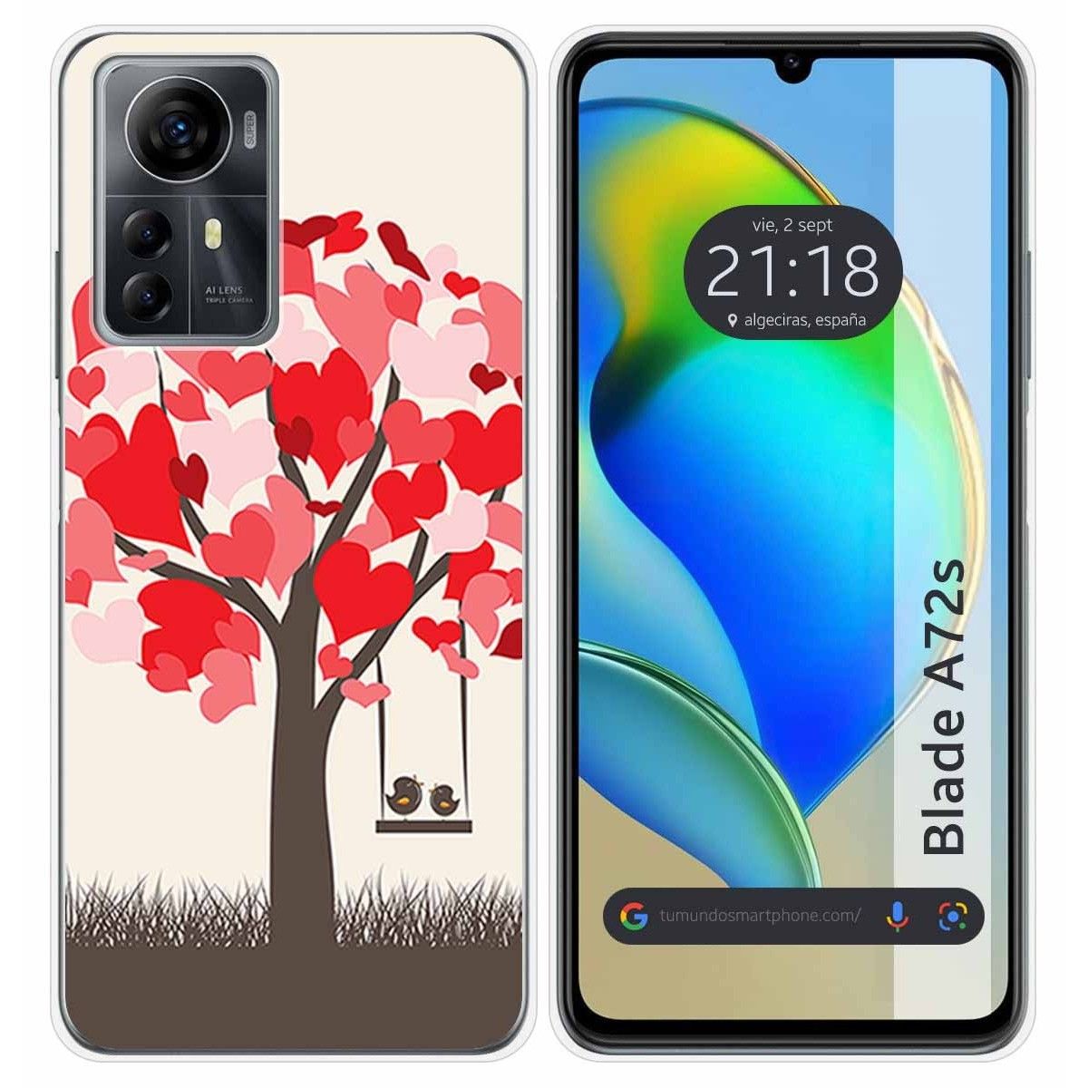 Funda Silicona para Zte Blade A72s diseño Pajaritos Dibujos