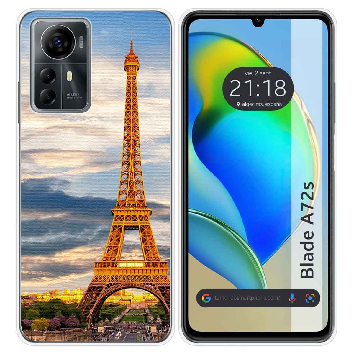 Funda Silicona para Zte Blade A72s diseño Paris Dibujos