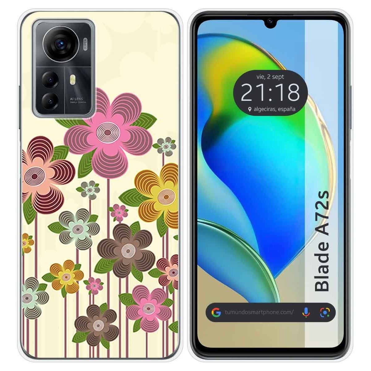 Funda Silicona para Zte Blade A72s diseño Primavera En Flor Dibujos