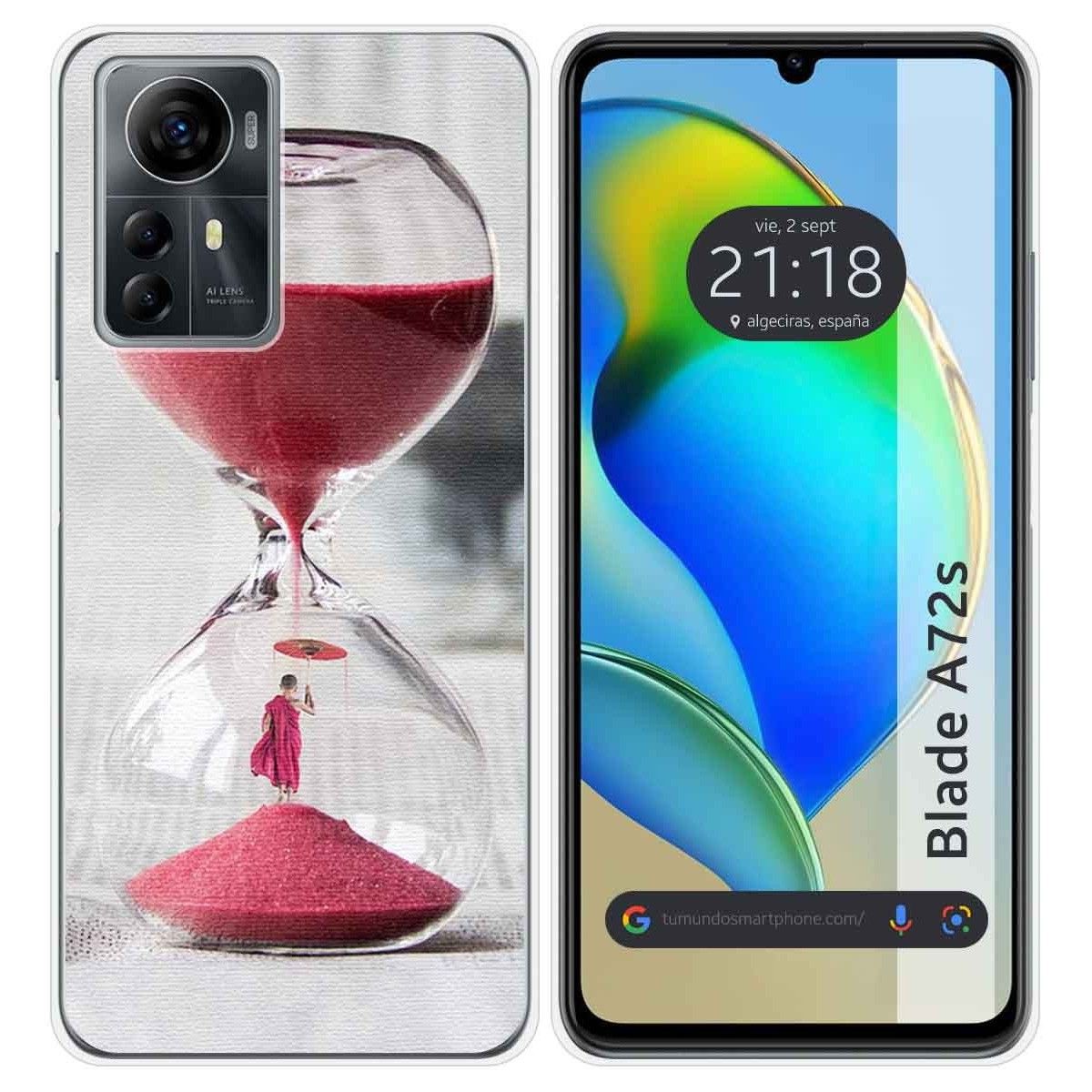 Funda Silicona para Zte Blade A72s diseño Reloj Dibujos