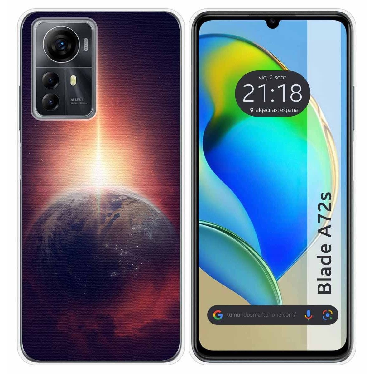 Funda Silicona para Zte Blade A72s diseño Tierra Dibujos
