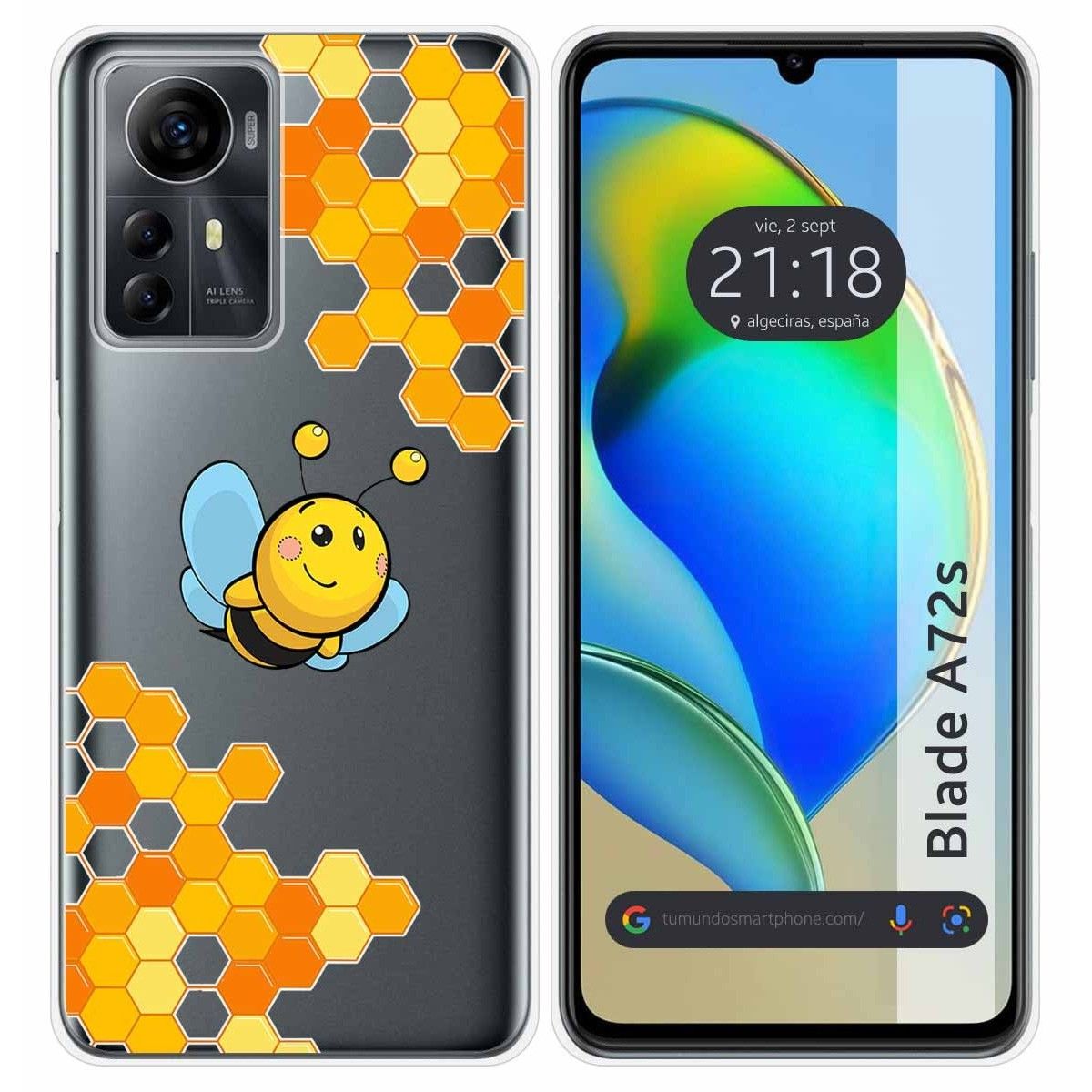 Funda Silicona para Zte Blade A72s diseño Abeja Dibujos