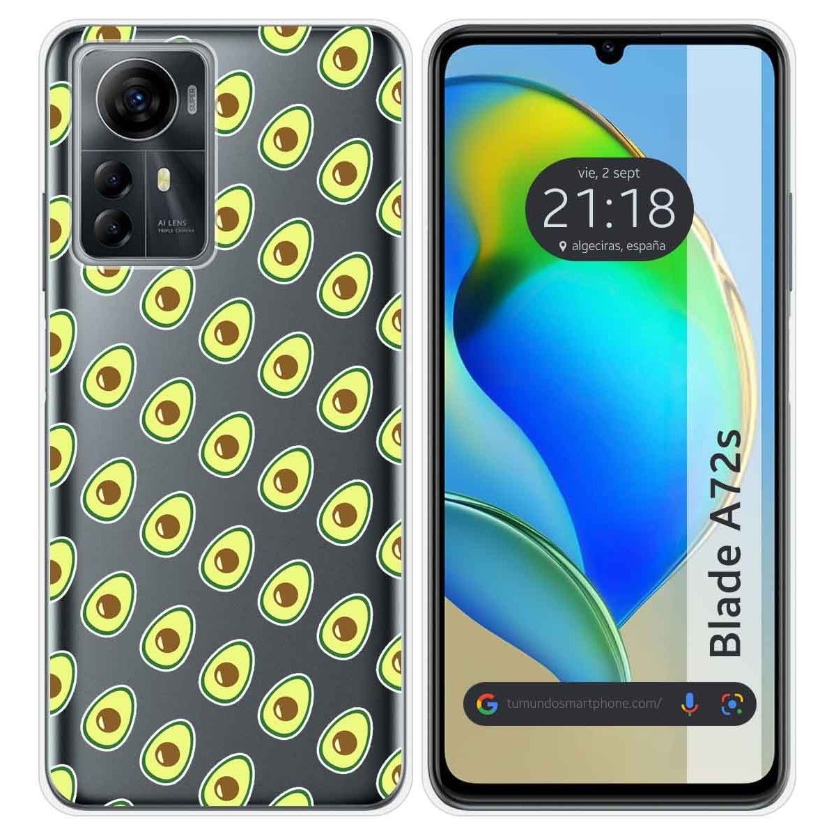 Funda Silicona para Zte Blade A72s diseño Aguacate Dibujos