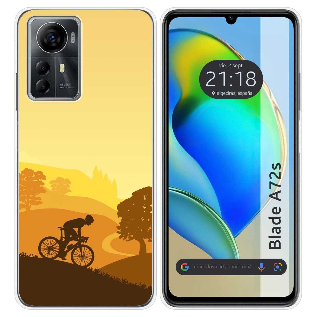 Funda Silicona para Zte Blade A72s diseño Ciclista Dibujos