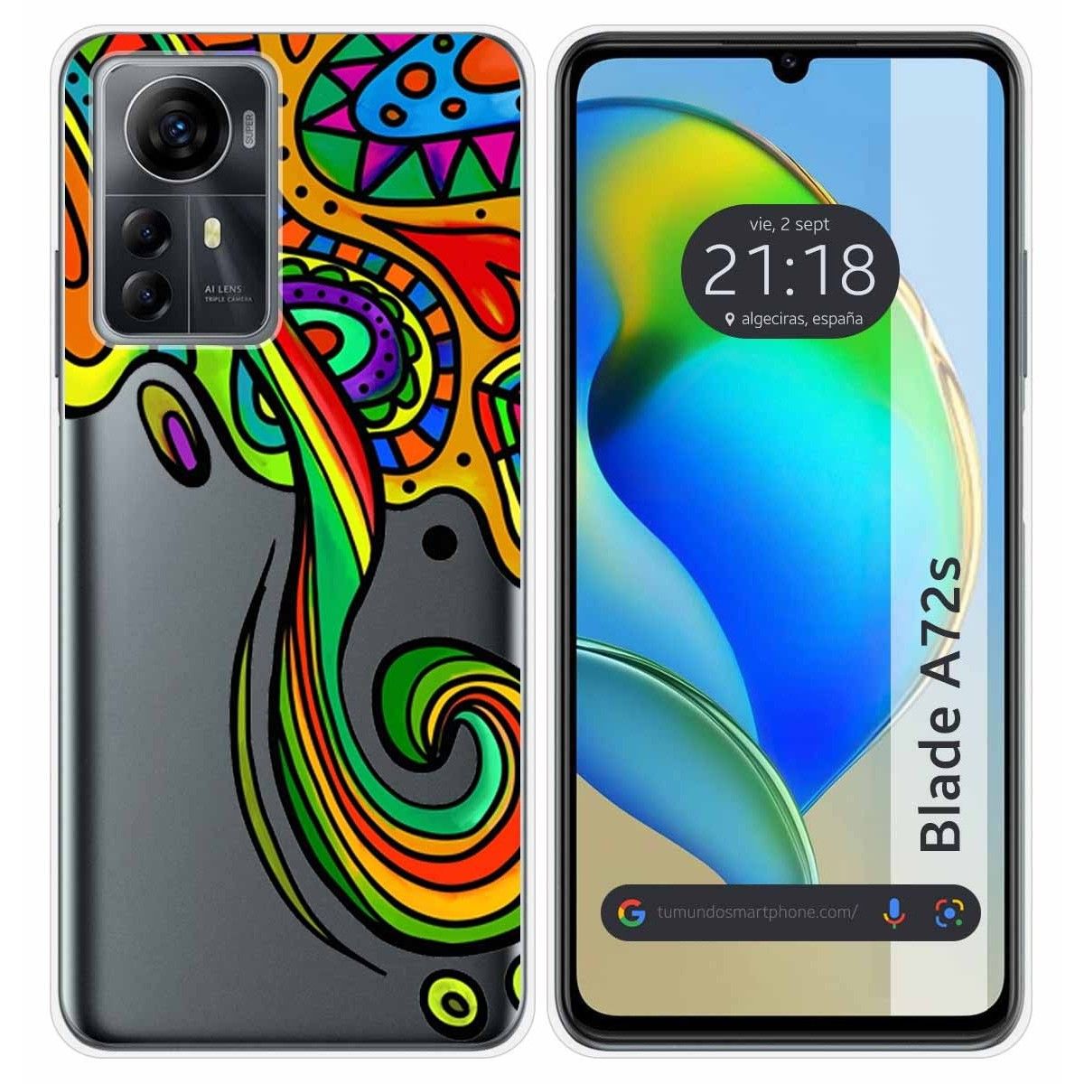 Funda Silicona para Zte Blade A72s diseño Colores Dibujos
