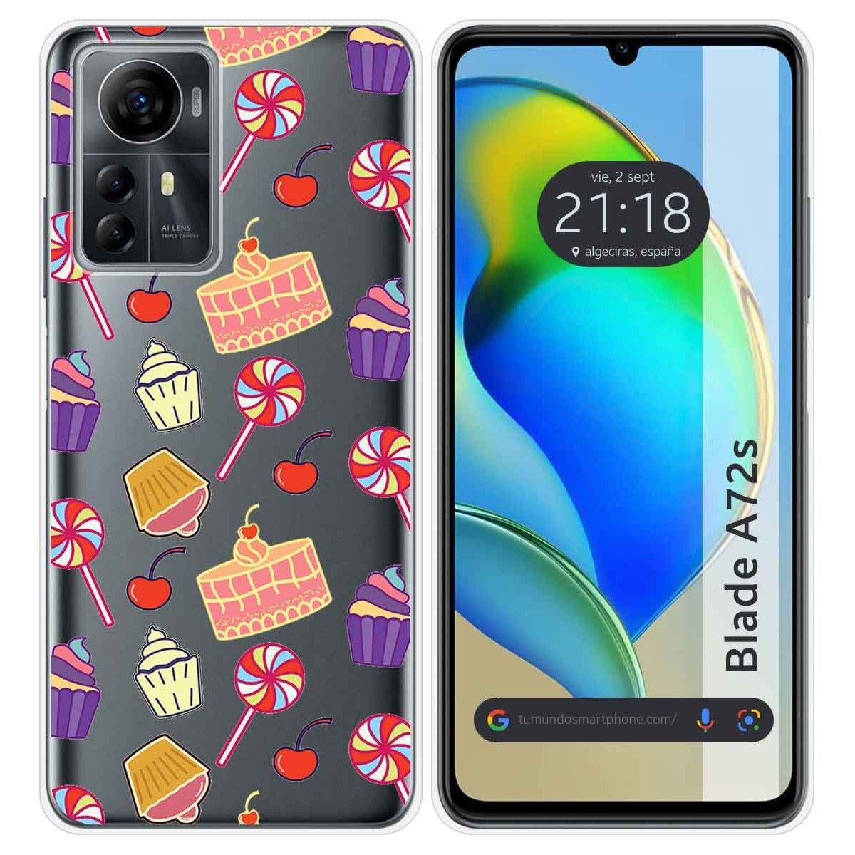 Funda Silicona para Zte Blade A72s diseño Dulces 01 Dibujos