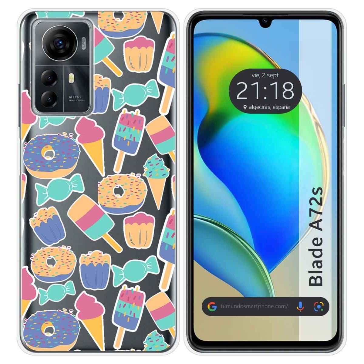 Funda Silicona para Zte Blade A72s diseño Dulces 02 Dibujos