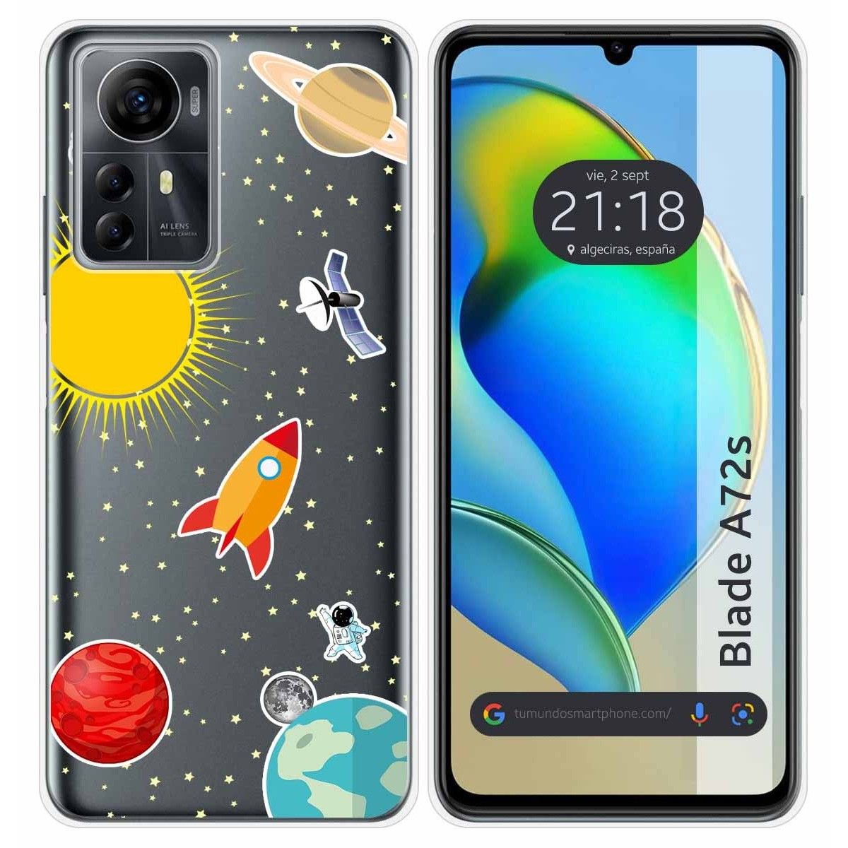 Funda Silicona para Zte Blade A72s diseño Espacio Dibujos