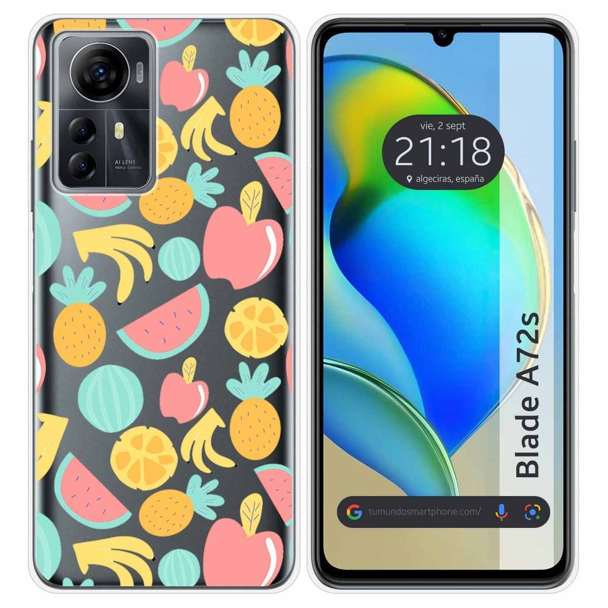 Funda Silicona para Zte Blade A72s diseño Frutas 02 Dibujos